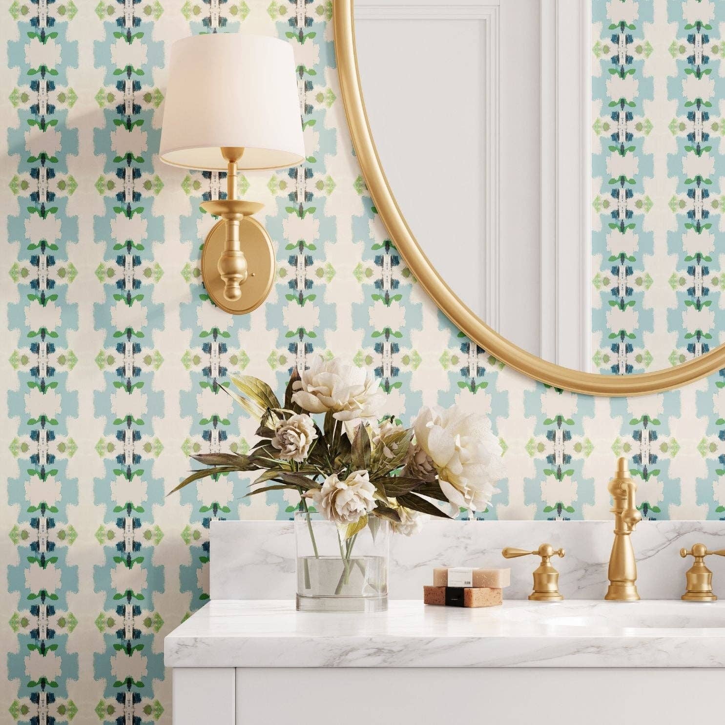 Laura Park Designs - Wholesale Wallpaper - Clara Blue Peel and Stick Wallpaper0