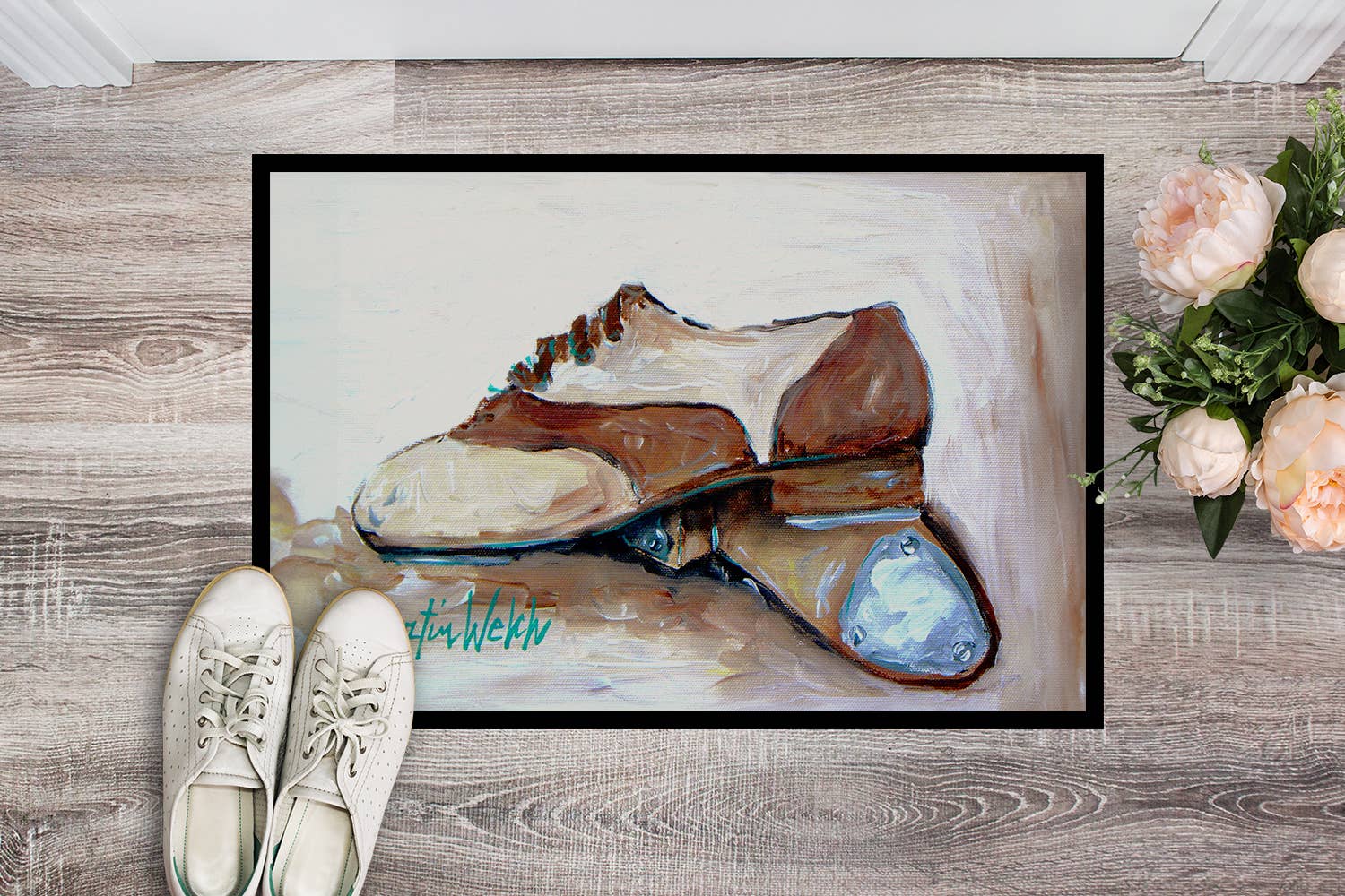 Caroline's Treasures – wholesale Door mat – Tap Doses Shoes Doormat 18x27 MW21380