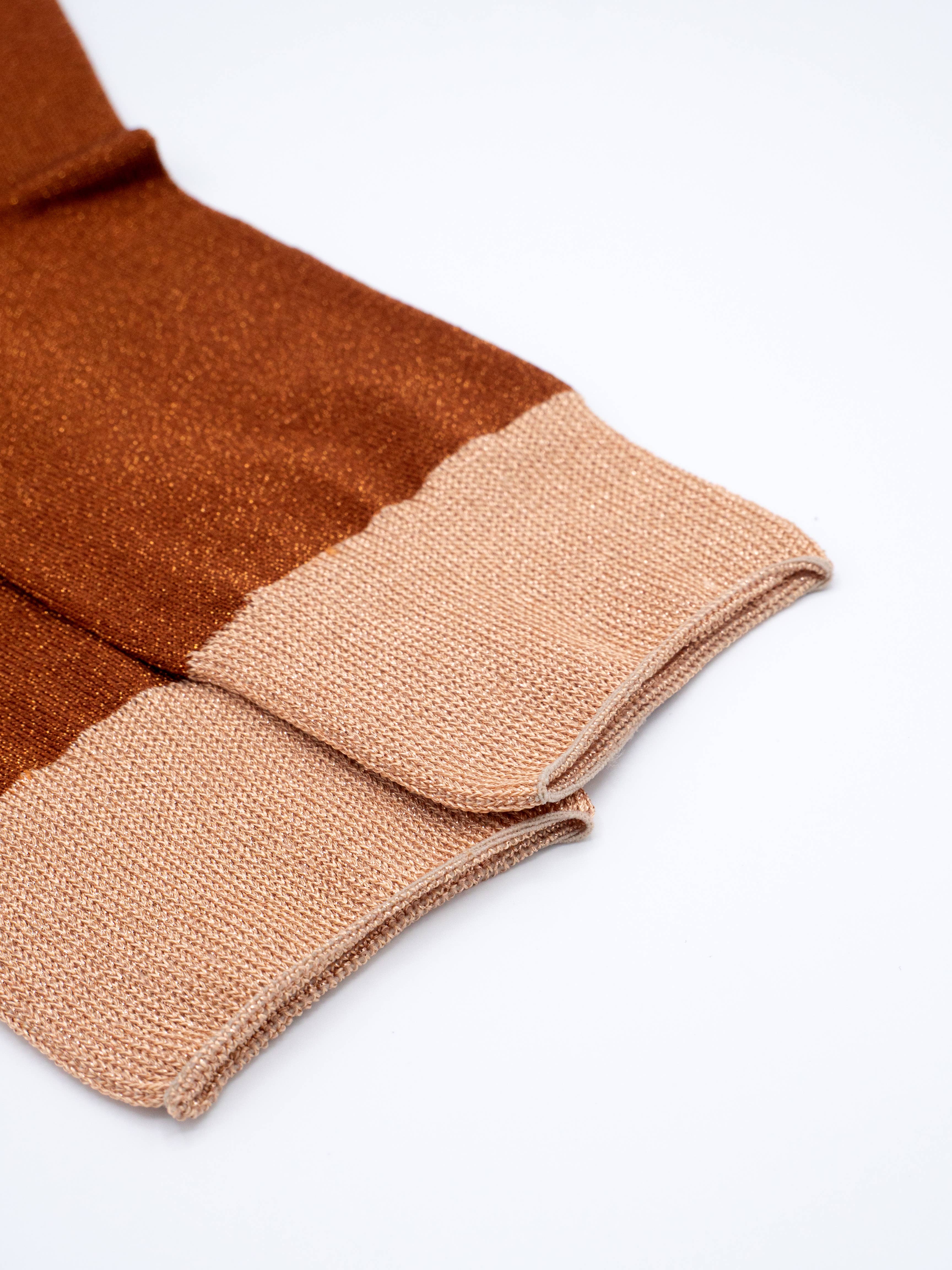 Atelier St Eustache - Vendita all'ingrosso Calzini - Donna - BOOGIE-WOOGIE MARRONE • Calzini con paillettes donna feste5