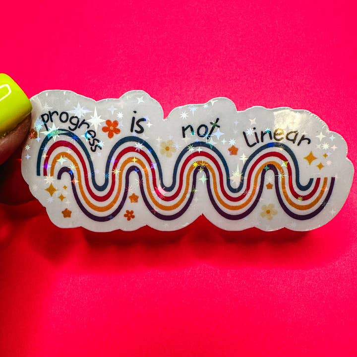 Progress Is Not Linear - Anxiety Sticker - Mental Health Sti for wholesale by Ronnie Michele Designs