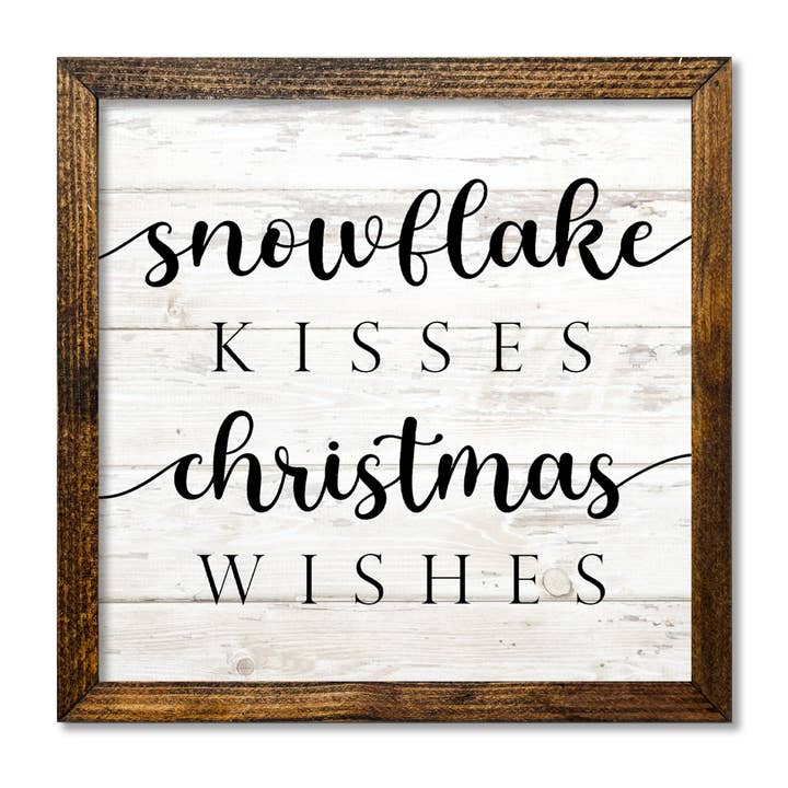 TIMBERLAND FRAME SNOWFLAKE KISSES AND CHRISTMAS WISHES for wholesale by Jarmz Designs