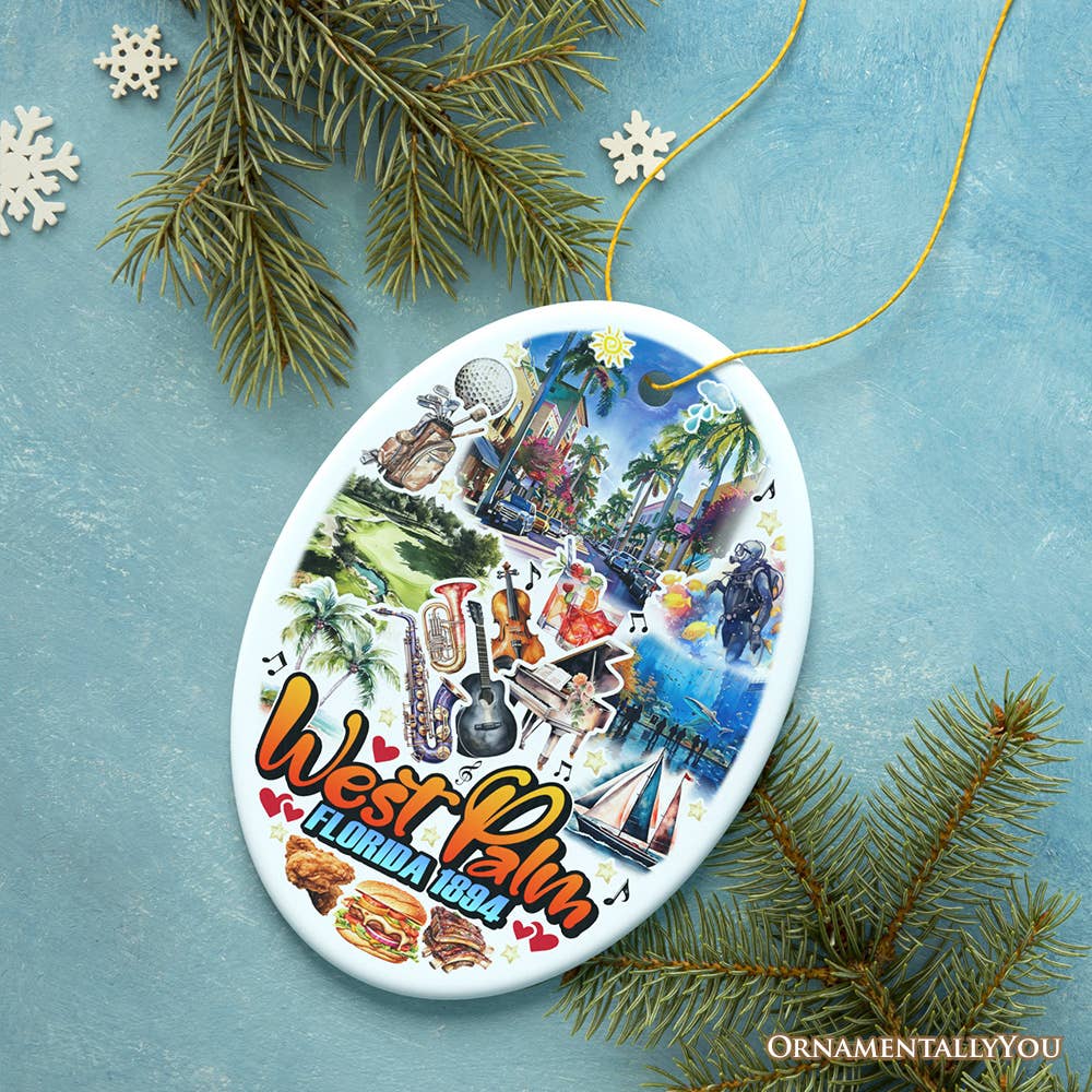 OrnamentallyYou – wholesale Ornament – West Palm Beach Florida Ornament, Artistic Paradise Souvenir7