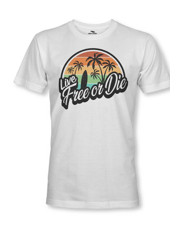 Live Free or Die Tropical Print T-Shirt for wholesale by Iron Hawk Safe