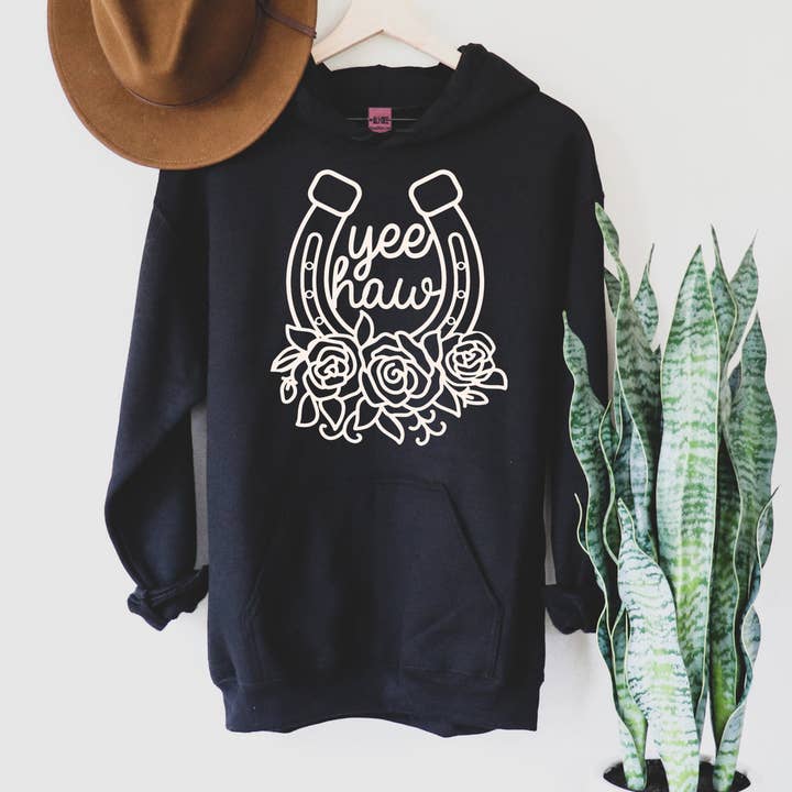 Yee Haw Horseshoe Hoodie for wholesale by Ali Dee