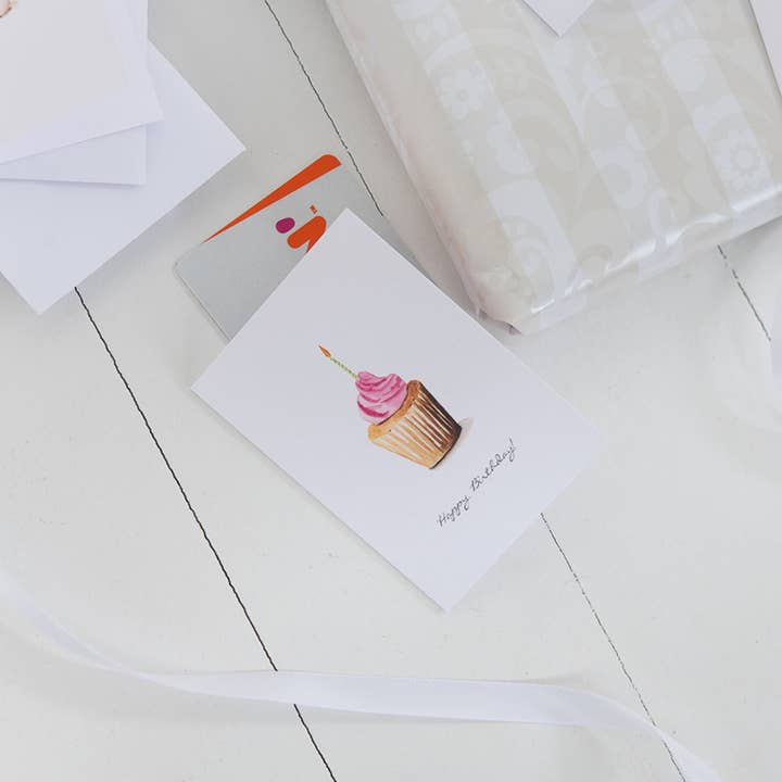 Finding Silver Pennies - Wholesale Birthday Card - Cupcake Mini Note Card | Birthday Enclosure Card4