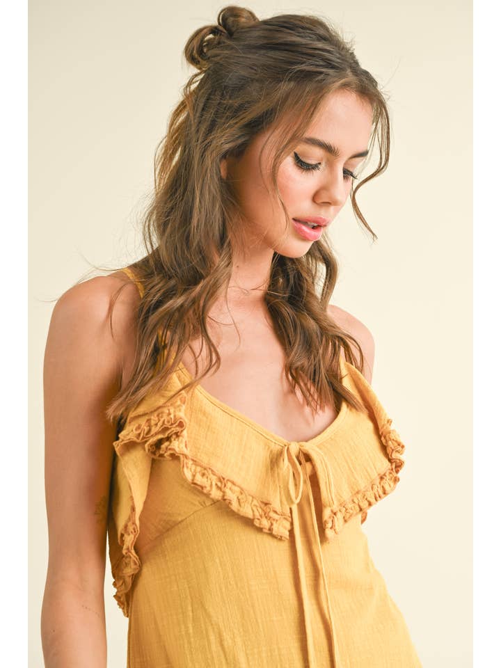 Klesis - Vente Robe – femme - ID6451 ROBE VOLANTÉE AVEC BRETELLES ET DOS CROISÉ6