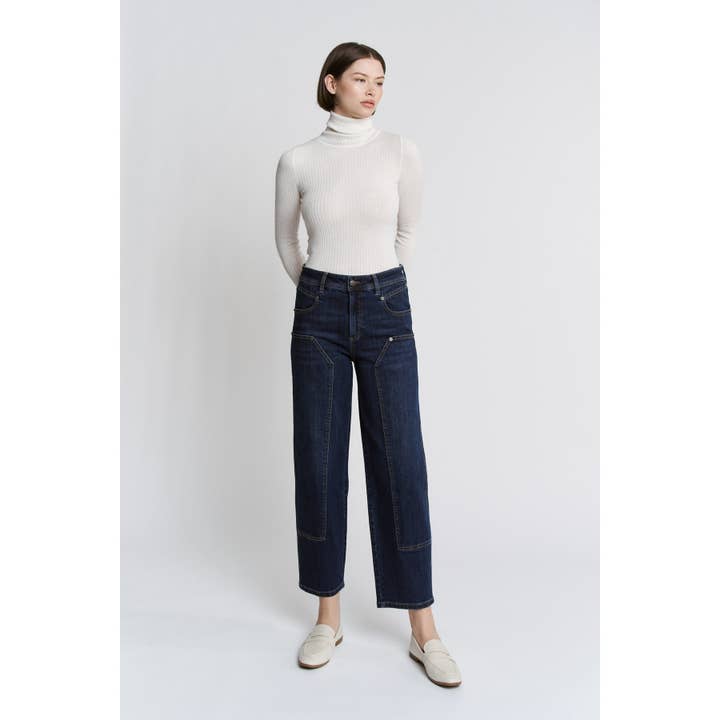 HIGH RISE ANKLE STRAIGHT BARREL JEAN for wholesale by Mica Denim