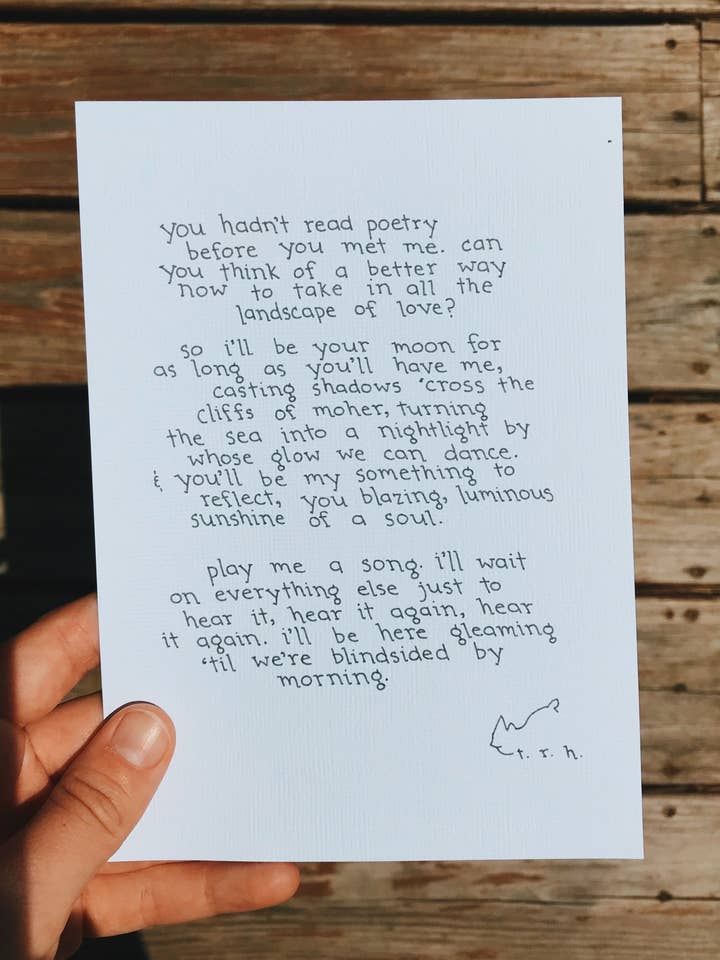 Landscape of Love // Poem for wholesale by NOTESONTHEWAY