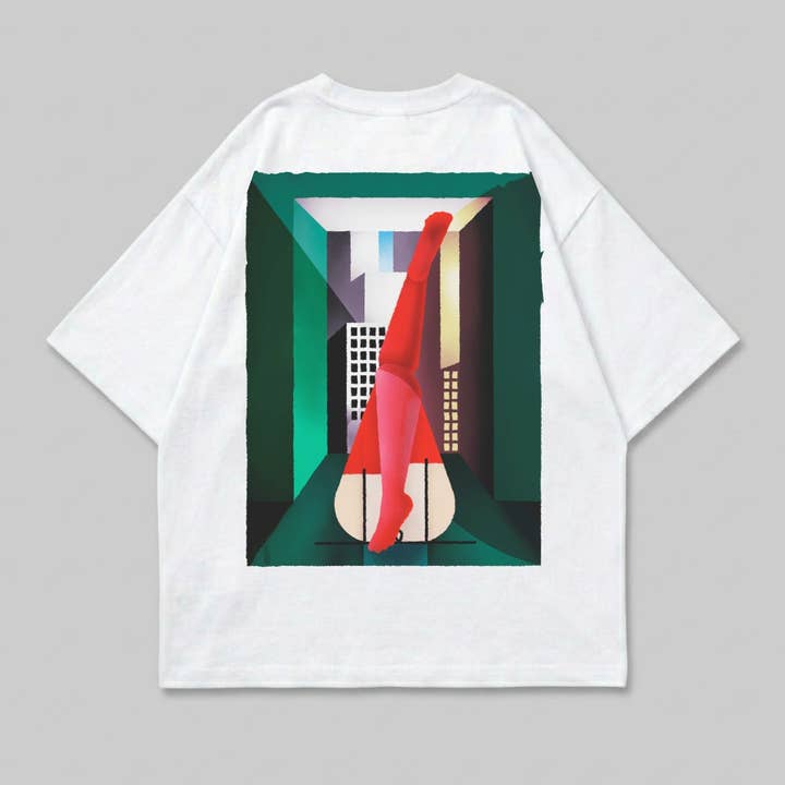 T-shirt masculina boxy city por atacado de Mary Cotton Couture