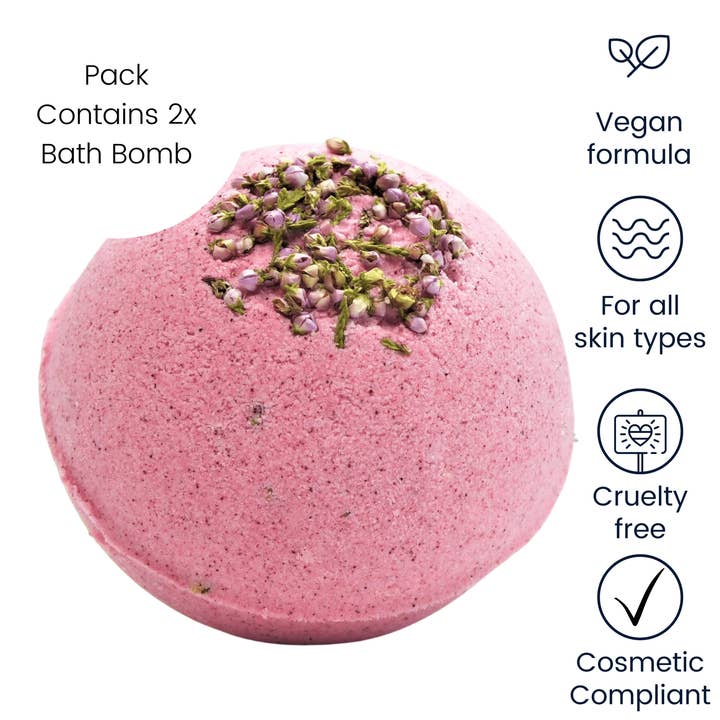 BONNIE BOMBS AND SOAP BARS – Bomba de banho/efervescente por atacado – Bomba de banho de flores de beterraba e urze0