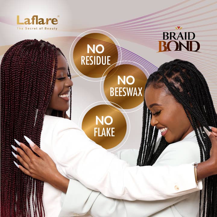 Laflare - Wholesale Hair Styling Gel/Mousse - Braid Bond Gel Extreme Hold for Natural & Kids Hair, Vegan, Nourishing, Braiding Hair, Twist Hair, Travel Size 25ml (Peach)4