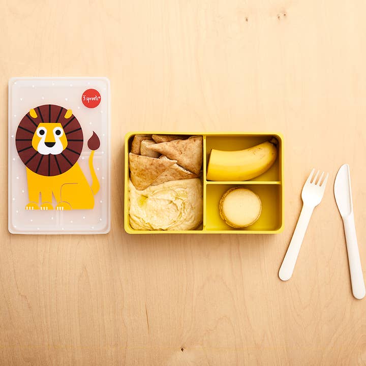3 Sprouts - Wholesale Lunch Bag/Box - Kids - Lion Silicone Bento Box