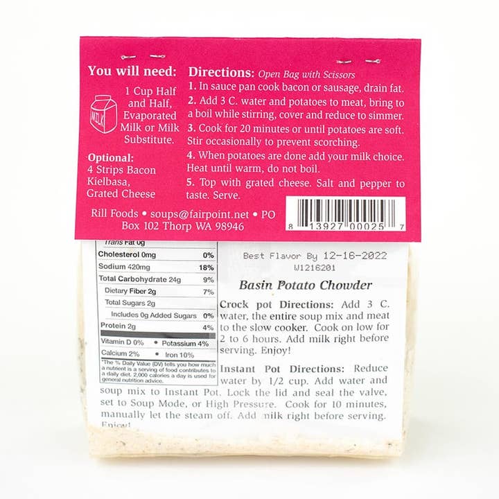 Rill Foods - Wholesale Soup - Small Basin Potato Soup Mix2