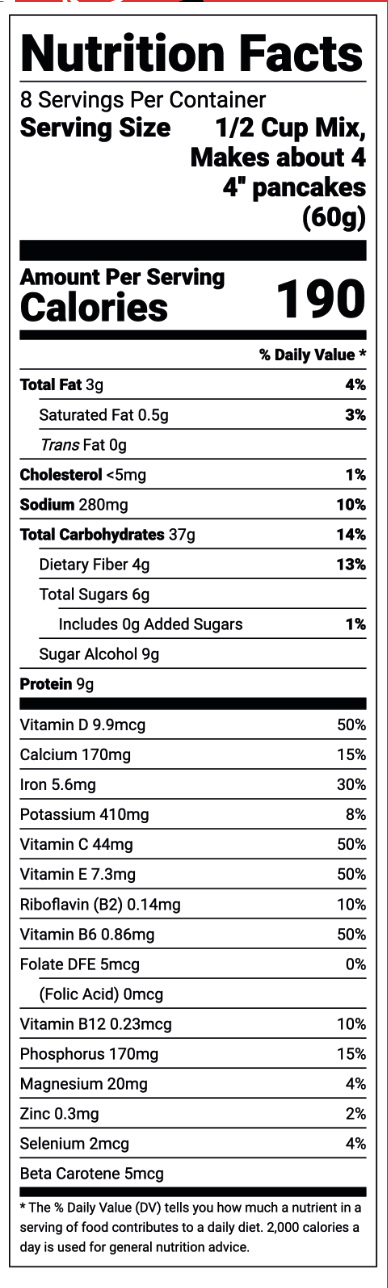 Hidden Foods Co - Wholesale Pancake Mix - Hidden Foods Homestyle Pancake Mix2