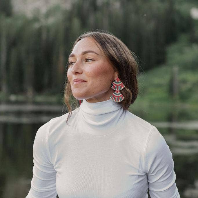 Sunshine Tienda - Wholesale Dangle Earrings - Navidad Double Tile Earring1