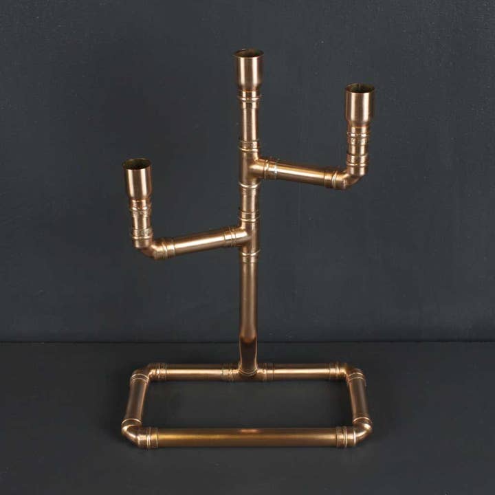 Kopper Kreation - Wholesale Candle Holder - Classic Copper Pipe Candelabra