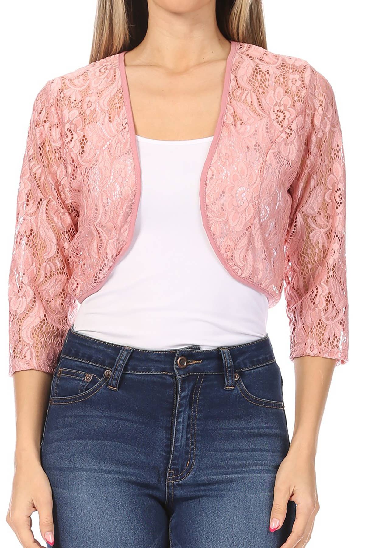 MOA COLLECTION - Wholesale Cardigan - Women's - Women's Casual Lace Bolero Crochet Cardigan4