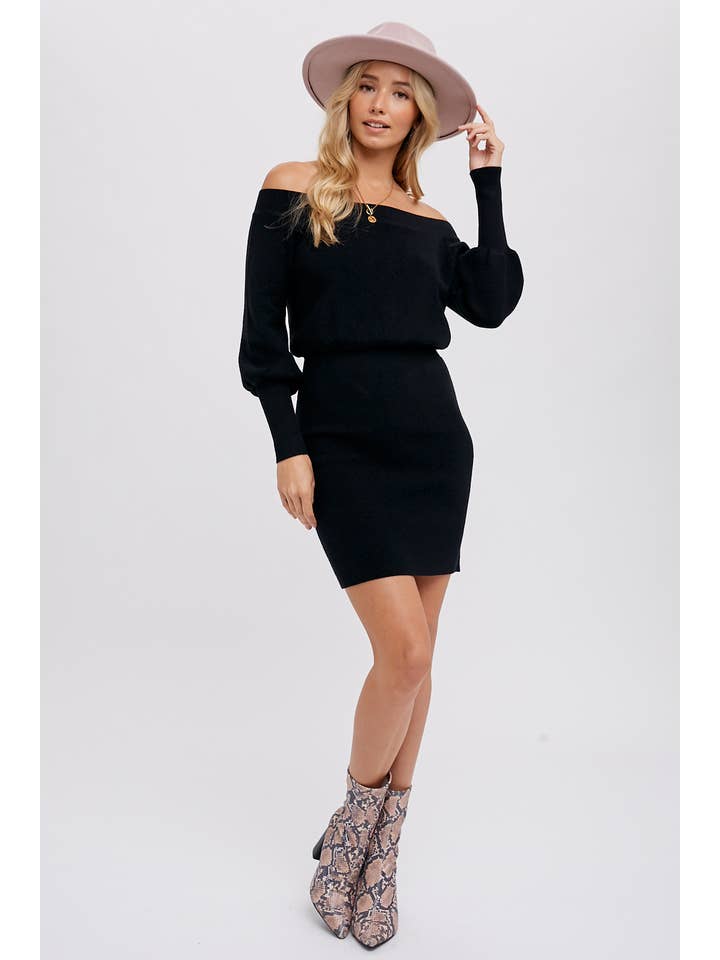 Bluivy - Wholesale Jurk - Dames - OFF-THE-SHOULDER SWEATERJURK9