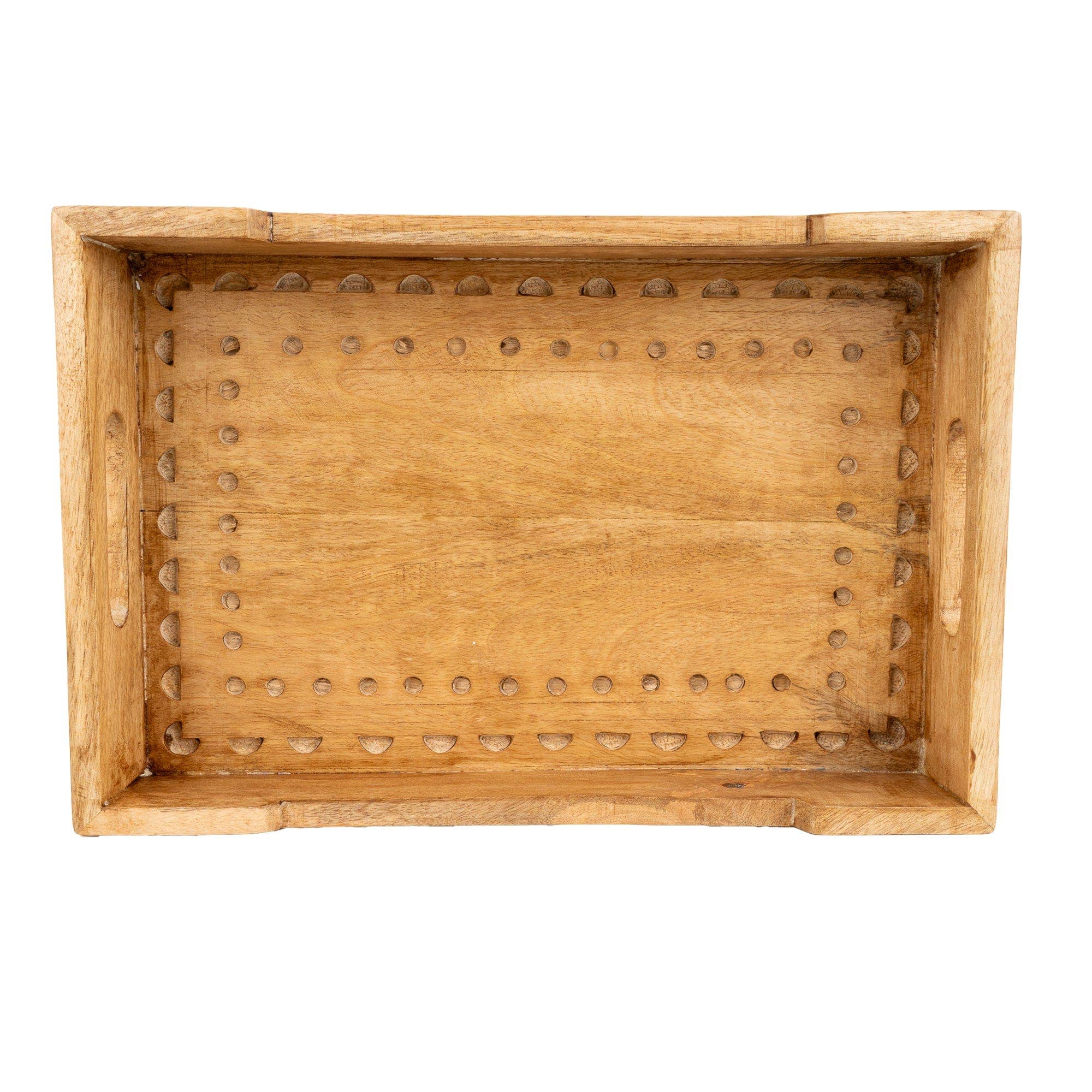 Candlelight Products Ltd – wholesale Decorative tray – Tray - Mango Wood Debossed Design 1PK1