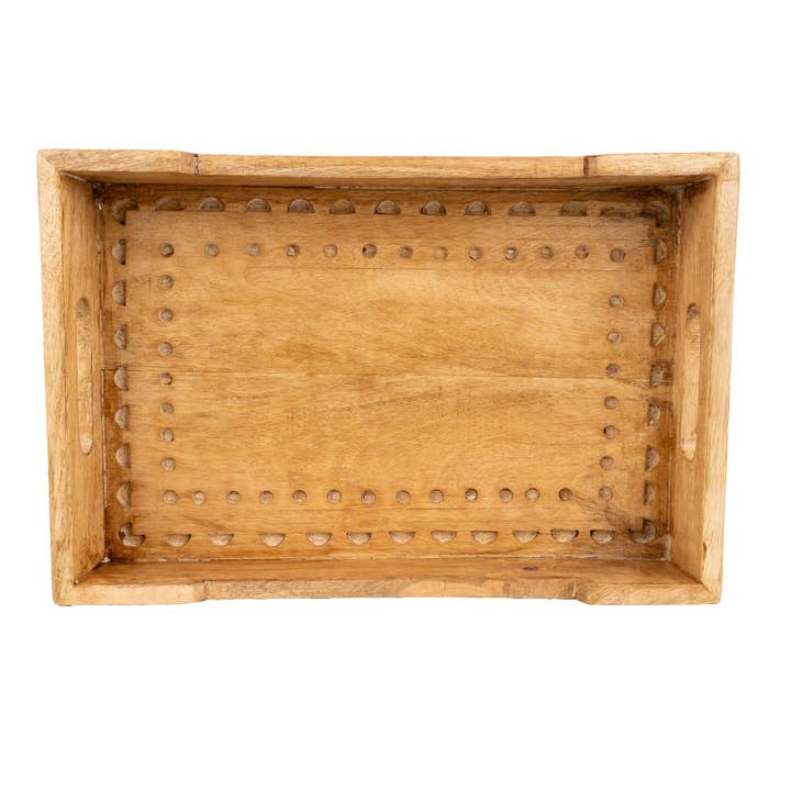 Candlelight Products Ltd – wholesale Decorative tray – Tray - Mango Wood Debossed Design 1PK1