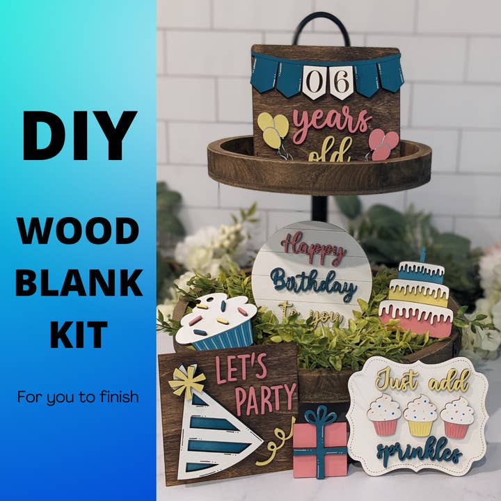 Bricolage Anniversaire Tiered Tray Blanks pour la vente par Sunshine Creations FLA