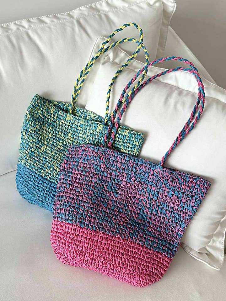 Casual Sraw Large Capacity Tote Bags DP25C803 for wholesale by Dipped Shop