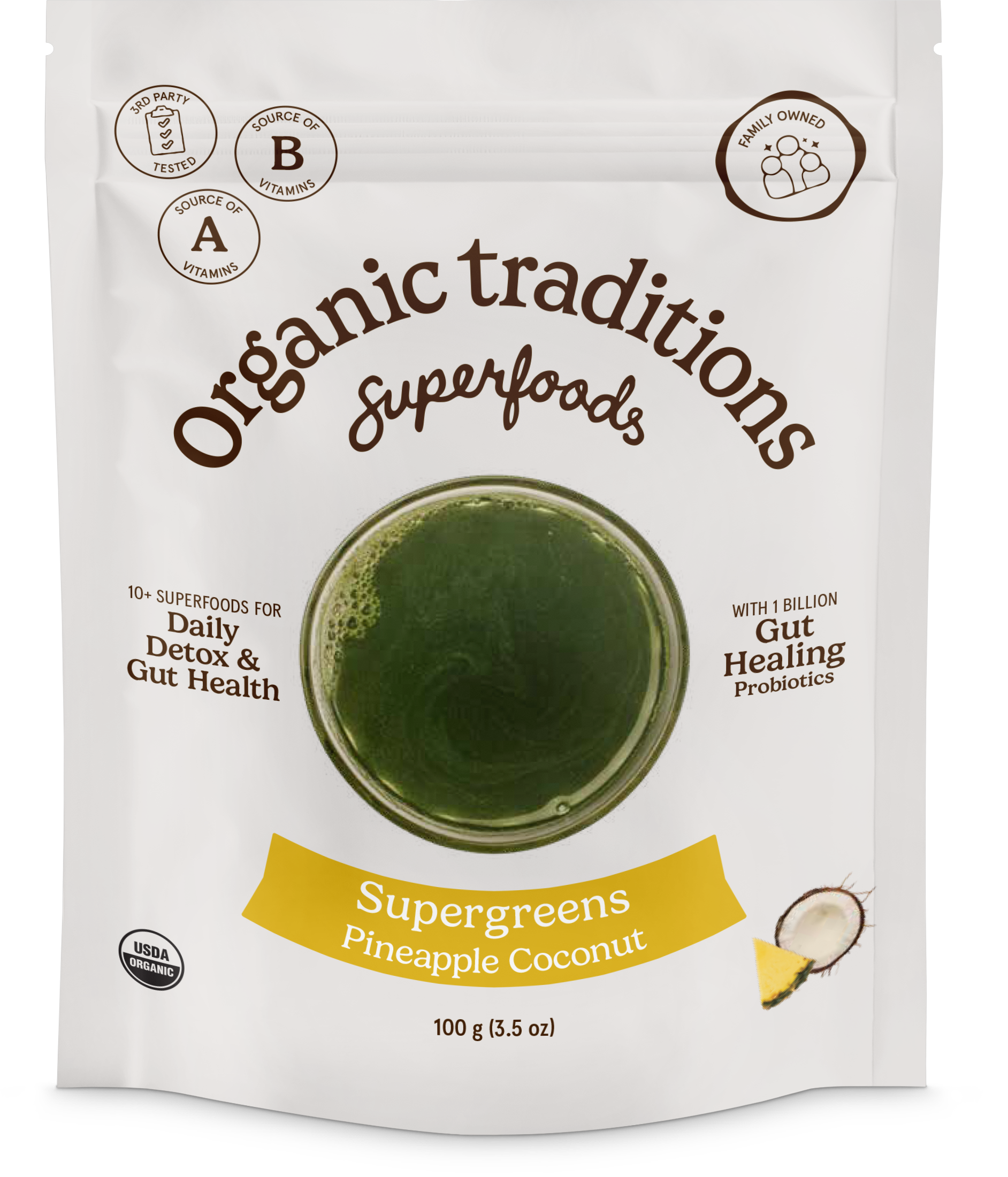 Organic Traditions - Wholesale Protein/superfood powder - Pineapple Coconut Super Greens Powder0