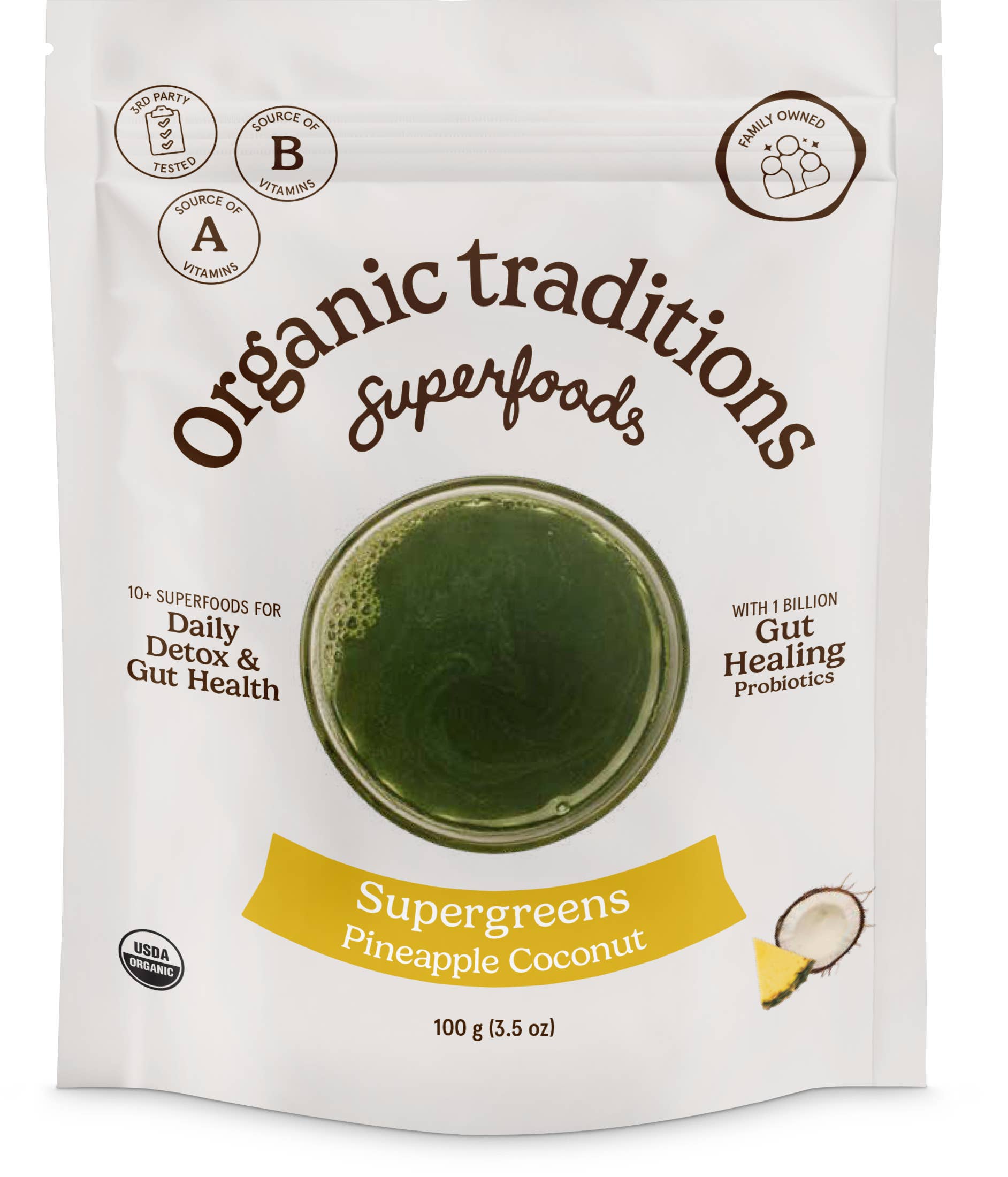 Organic Traditions - Wholesale Protein/superfood powder - Pineapple Coconut Super Greens Powder