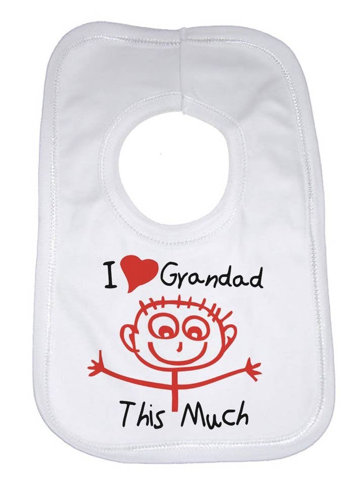 I Love Grandad This Much Baby Bib for wholesale by Little Ratbag