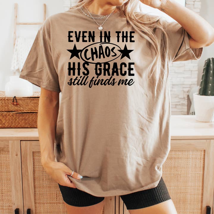Even In The Chaos Christian Graphic Tee | Gildan for wholesale by Shoppe SHC