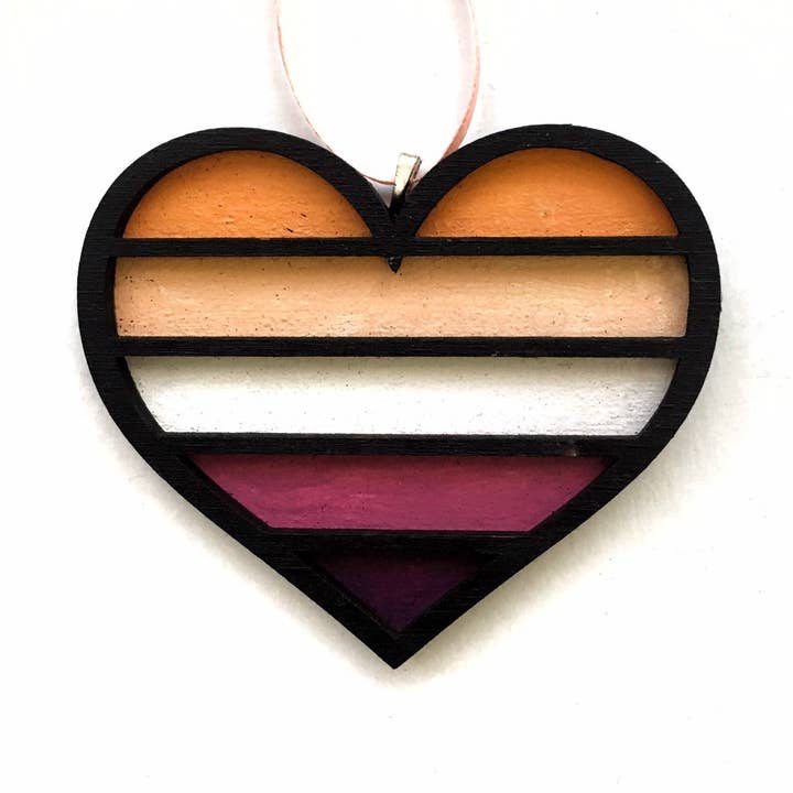Lesbian Ornament or Magnet - LGBTQ- Laser Cut Wood for wholesale by Toad Hill Farm