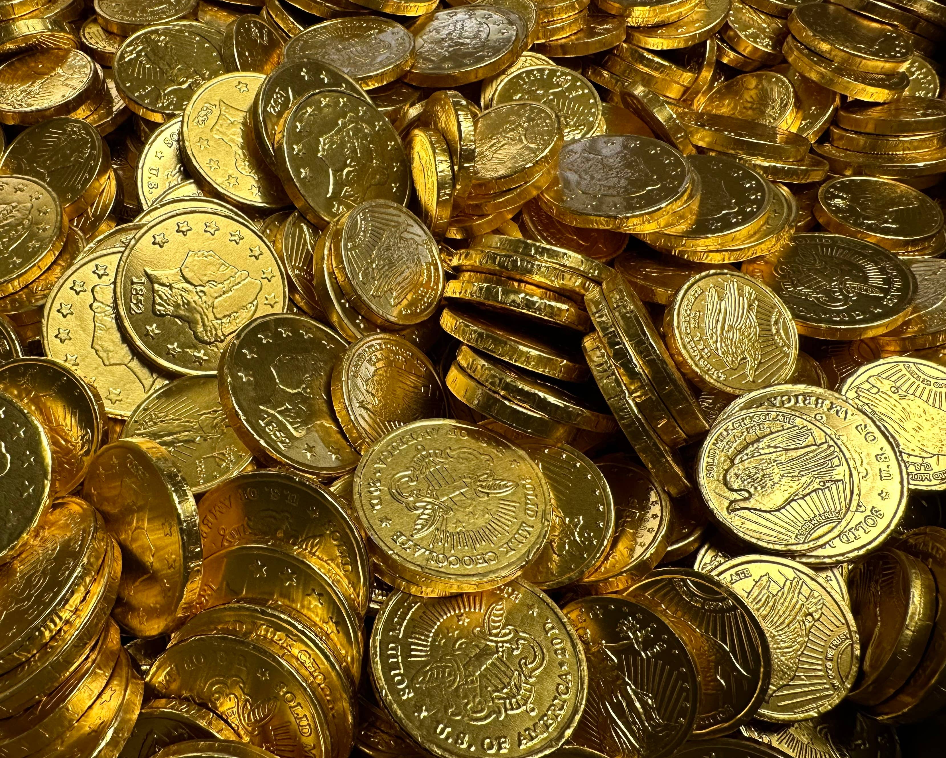 O'Shea's Candies Sweet Shop - Wholesale Chocolate - Foil O’Shea’s Milk Chocolate Gold Coins Variety 1/4# Bags 4