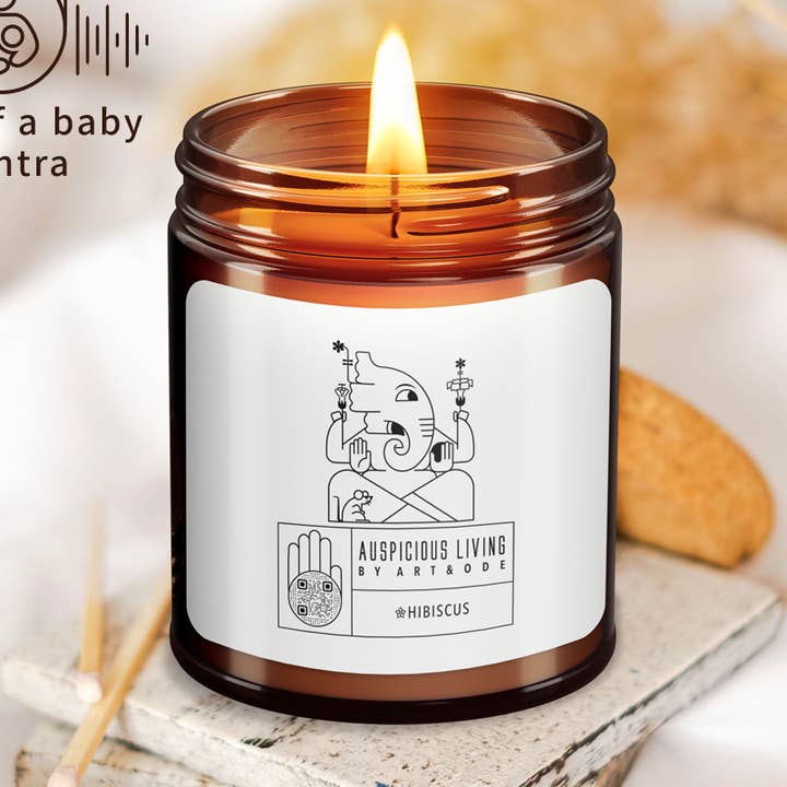 Mantra blessed candle for a newborn baby / baby showers gift for wholesale by Art&Ode