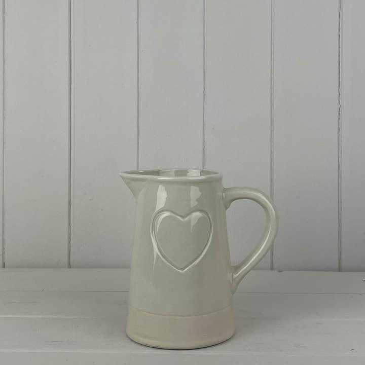 Pichet Cœur Gaufré Crème pour la vente par Satchville