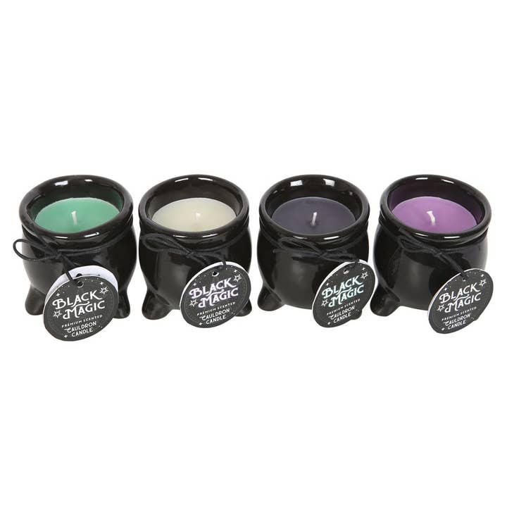 Pacific Trading - Wholesale Jar/Filled Candle - 15454 BLACK MAGIC CAULDRON CANDLE SET OF 12 C/2