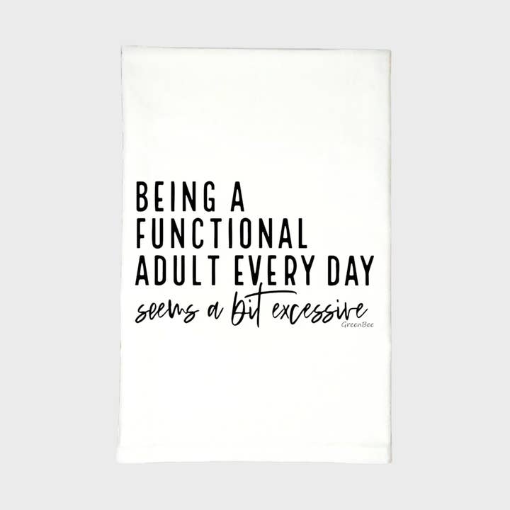 Adulting Kitchen Towel | Tea Towels | Funny Kitchen Towels for wholesale by Green Bee Tea Towels