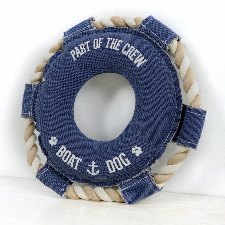 Pavilion - Wholesale Pet Rope Toy - Dog - Boat Dog - 10.75" x 10.75" Canvas Dog Toy on Rope1