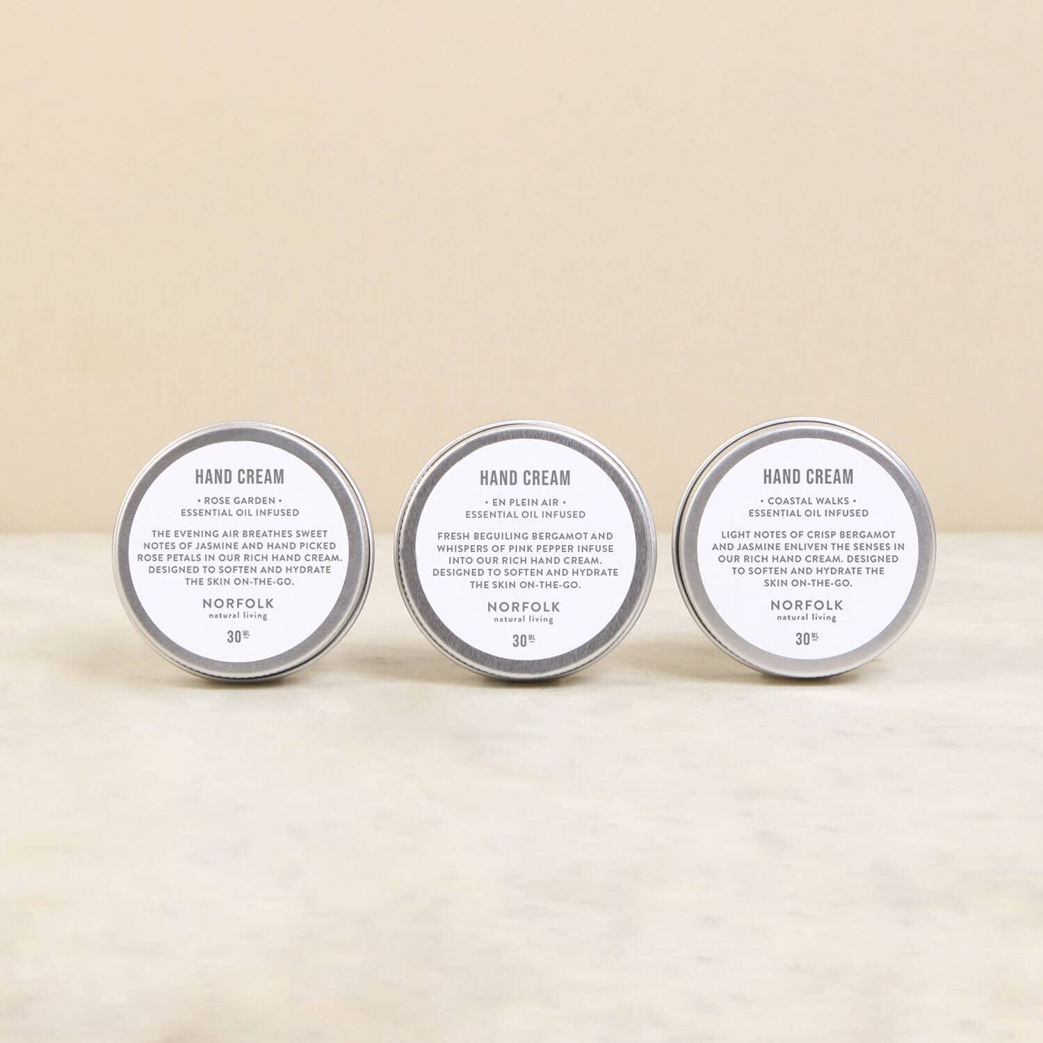 Norfolk Natural Living - Wholesale Hand Cream/Lotion - Hand Care Trio - Coastal Walks, Rose Garden, En Plein Air1