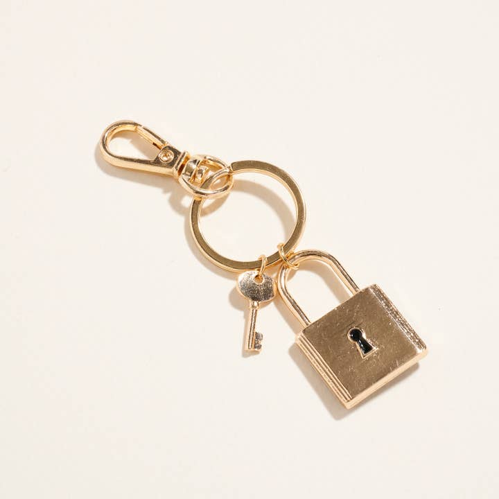 Designature New York - Wholesale Keychain - Unisex - Square Lock Shaped Semi Precious Stone Keychain1