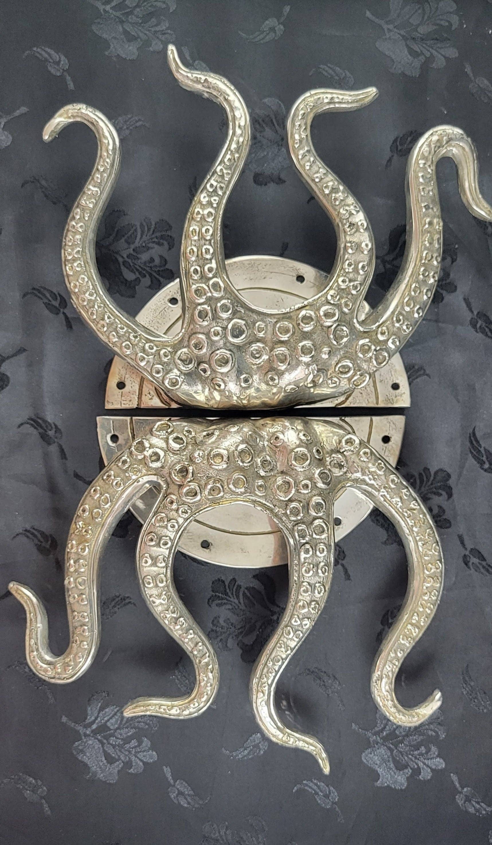 Ubud Glass – wholesale Knob/pull – Brass Octopus Door Handle – Solid Brass Entry Door Pull (Left or Right)7