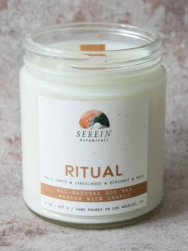 Ritual Soy Candle — Grounding Woods & Smoky Resin for wholesale by Serein Botanicals