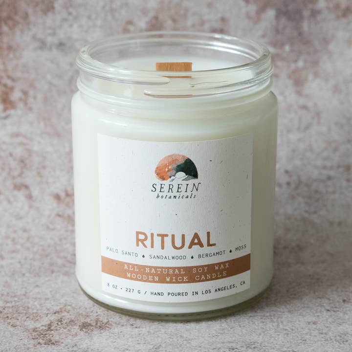 Serein Botanicals - Wholesale Jar/Filled Candle - Ritual Soy Candle — Grounding Woods & Smoky Resin2