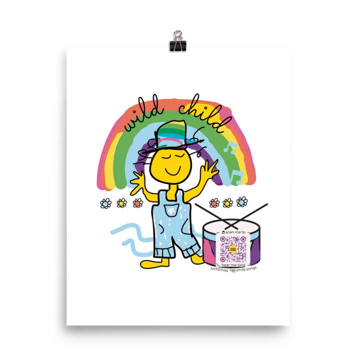 Smile Songs Wild Child Wall Art Singing QR Code for wholesale by Smile Songs