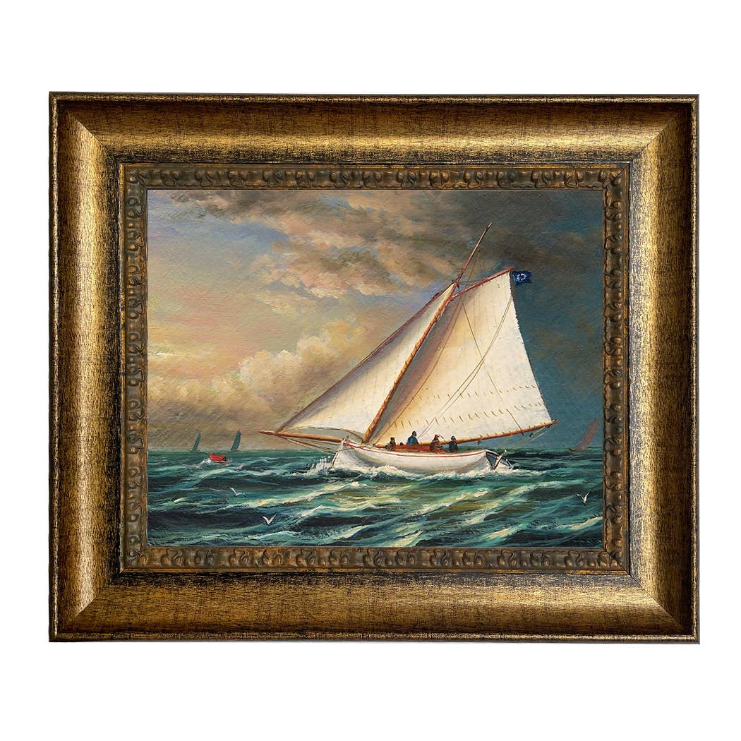 Madison Bay Co. - Historical Home Decor Reproductions - Wholesale Schilderen/Tekenen - Racing Boot Vintage Schilderij Afdruk op Canvas7