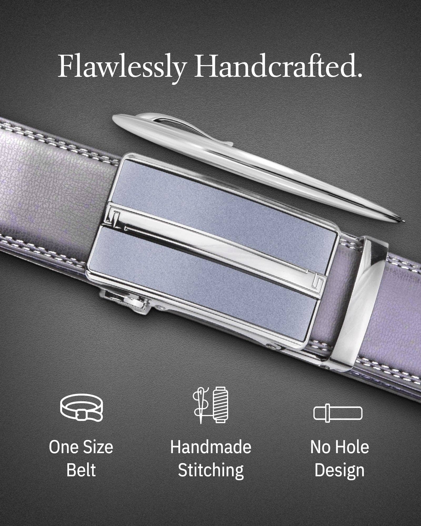 Access Denied Accessories - Venta al por mayor Cinturón - Hombre - Cinturones de Cuero con Trinquete para Hombre con Hebilla Deslizante Automática1