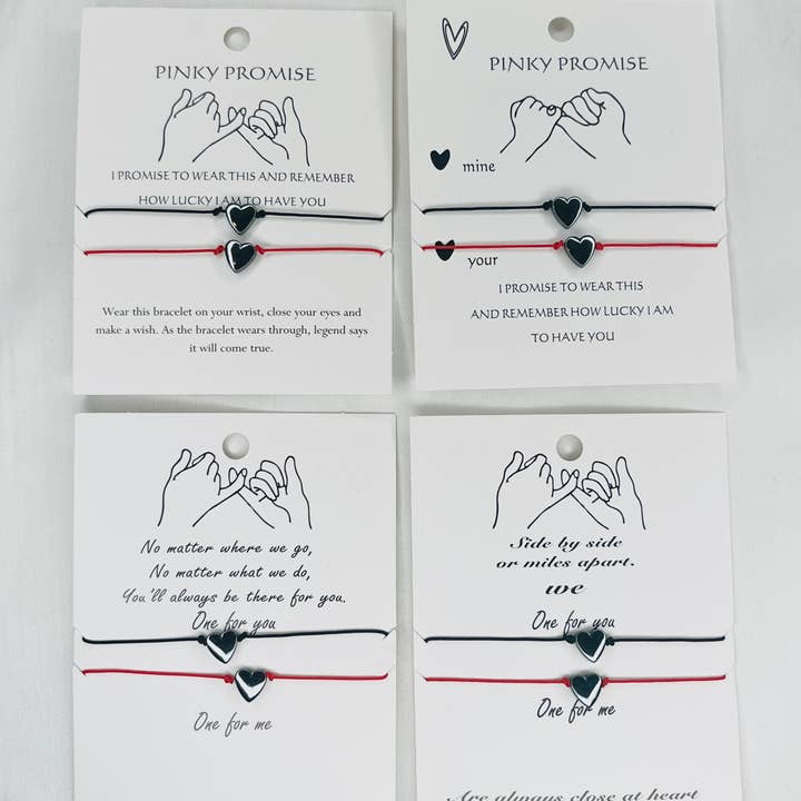 Bracelet Carte d'Amitié Promesse Rose : Lien Éternel pour la vente par Loli