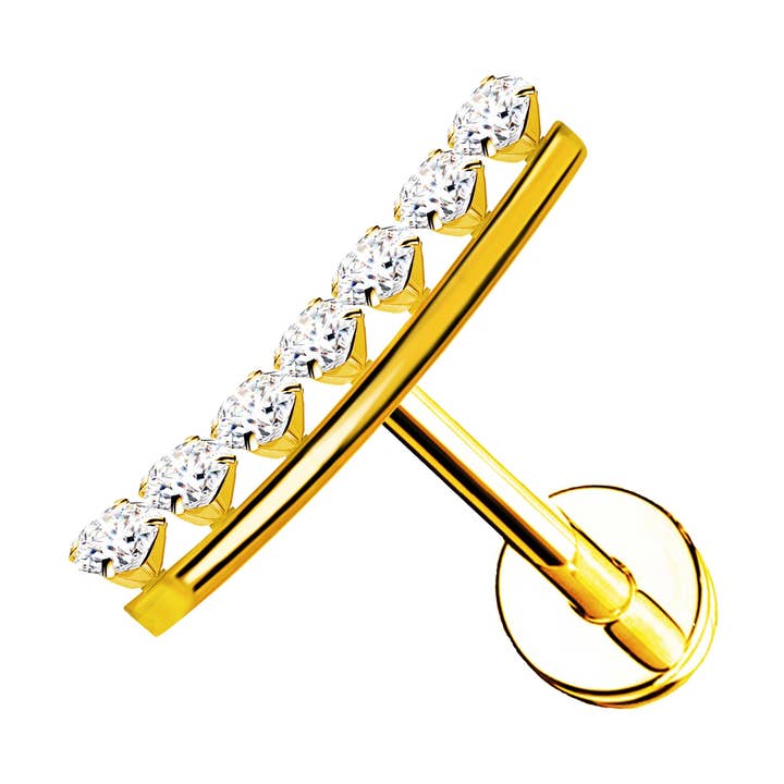 Piercing Labret Curvo Circonita - 6621124106221 para venta al por mayor de AMORINO SRL