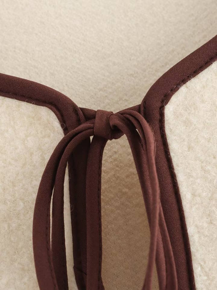 As Pictured Color 2025 Womens Fashion Fleece Jacket with LaceUp Trim for wholesale on Faire4