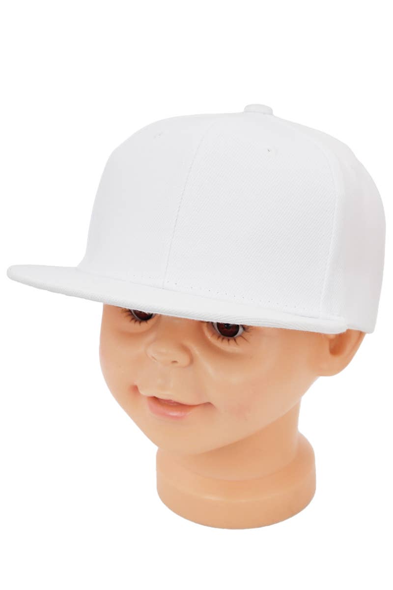Cap Zone - Wholesale Baseball Cap - Kids - Kids Solid Twill Snap Back Flat Bill Cap30
