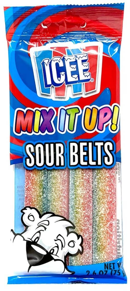 Long Island Candy Factory - Vente Bonbons gélifiés - Icee Mix It Up Ceinture Aigre Arc-en-ciel Sachet 2,6 oz0
